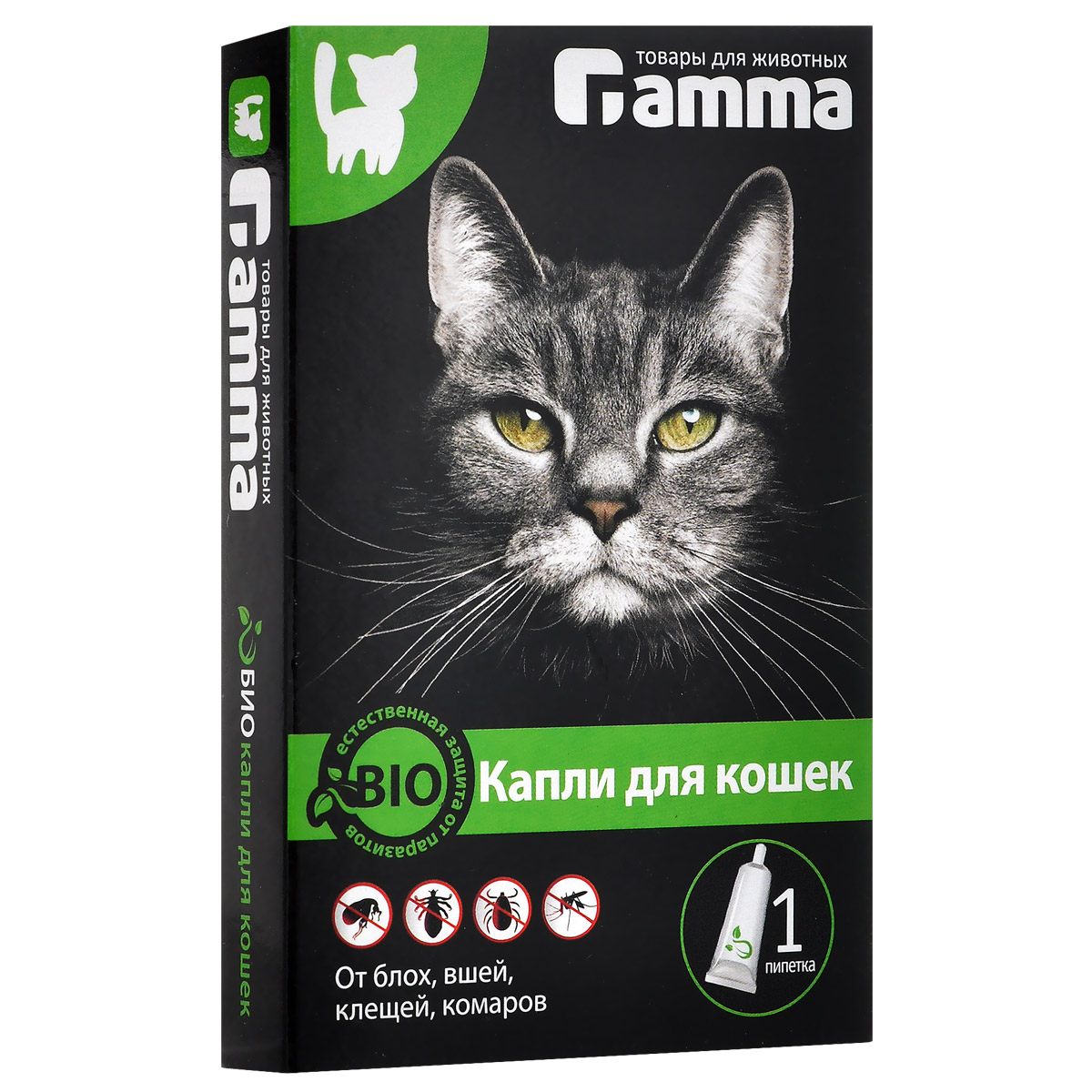 БИОкапли для кошек Гамма, от блох, вшей, клещей, комаров, 1 пипеткаОг-14000 БИОкапли для кошек Гамма, от блох, вшей, клещей, комаров, 1 пипеткаОг-14000БИОкапли для кошек Гамма показаны животным домашнего содержания или отказывающимся носить репеллентный ошейник. Применяются как профилактическое средство обработки от паразитов не чаще 1-го раза в месяц, наносятся на кожу животного в местах, недоступных для слизывания. Репеллентные капли - это безопасное высокоэффективное профилактическое средство для бережной защиты собак от экопаразитов: блох, вшей, комаров, клещей. Изготовлено на основе растительных масел маргозы, цитронеллы и лаванды. БИОкапли безопасны для кошек и человека. Могут быть рекомендованы для животных-аллергиков. Объем пипетки: 1 мл. 1 мл рассчитан на 10 кг животного. Товар сертифицирован.