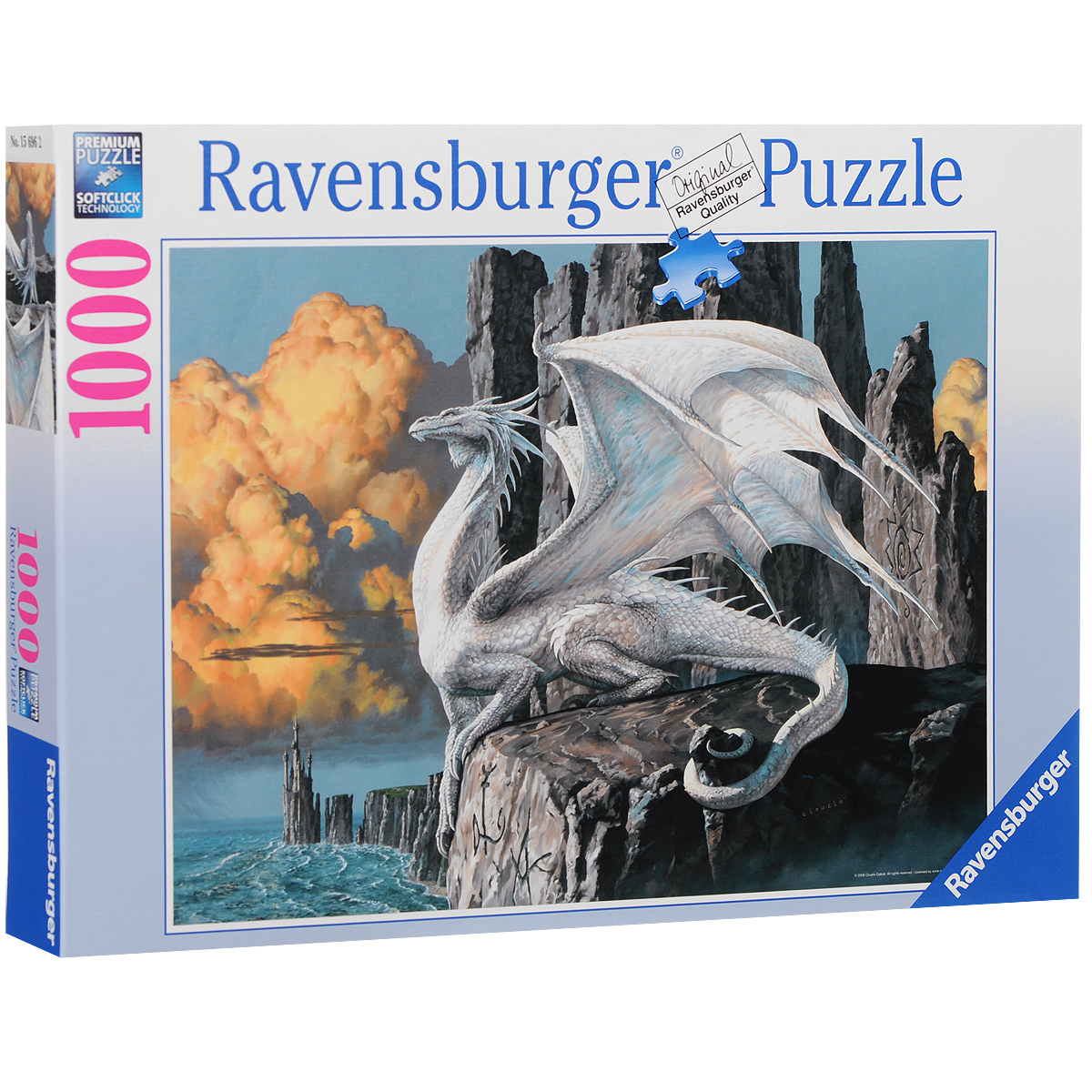 Ravensburger Белый дракон. Пазл, 1000 элементов156962 Ravensburger Белый дракон. Пазл, 1000 элементов156962Пазл Ravensburger Белый дракон, без сомнения, придется вам по душе. Собрав этот пазл, включающий в себя 1000 элементов, вы получите великолепную картину с изображением дракона. Каждая деталь имеет свою форму и подходит только на своё место. Нет двух одинаковых деталей! Пазл изготовлен из картона высочайшего качества. Все изображения аккуратно отсканированы и напечатаны на ламинированной бумаге. Пазл - великолепная игра для семейного досуга. Сегодня собирание пазлов стало особенно популярным, главным образом, благодаря своей многообразной тематике, способной удовлетворить самый взыскательный вкус. А для детей это не только интересно, но и полезно. Собирание пазла развивает мелкую моторику у ребенка, тренирует наблюдательность, логическое мышление, знакомит с окружающим миром, с цветом и разнообразными формами.