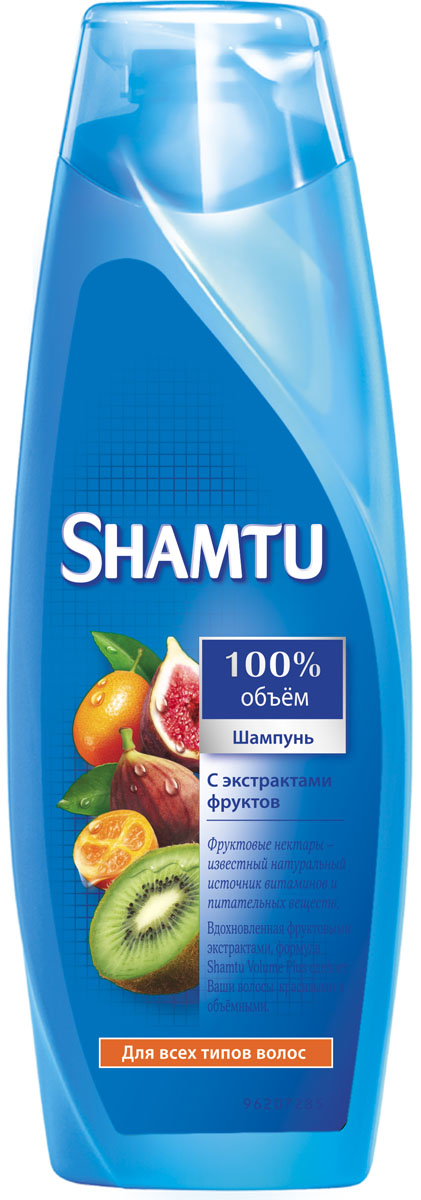 Shamtu Шампунь 100% Объем, с экстрактами фруктов, для всех типов волос, 360 млSH-81440776 Shamtu Шампунь 100% Объем, с экстрактами фруктов, для всех типов волос, 360 млSH-81440776Вдохновленная фруктовыми экстрактами, формула Shamtu Volume Plus сделает ваши волосы красивыми и объемными. Фруктовые нектары – известный натуральный источник витаминов и питательных веществ. Товар сертифицирован.