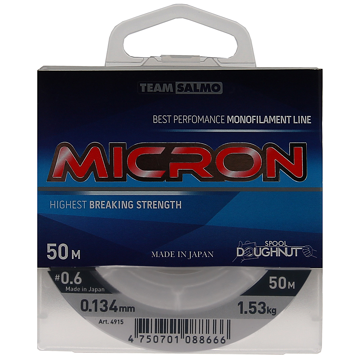 Леска монофильная Salmo Micron, сечение 0,134 мм, длина 50 м4915-013 Леска монофильная Salmo Micron, сечение 0,134 мм, длина 50 м4915-013В ассортименте лески нового поколения имеются минимальные диаметры, поэтому она прекрасно подходит для зимней рыбалки. Леска имеет специальное защитное покрытие, благодаря чему она имеет следующие достоинства: обладает повышенной износостойкостью, не взаимодействует с водой, долгое время не теряет своих механических свойств, сохраняет параметры на морозе и практически незаметна для рыбы. Леска производится в Японии с использованием самого высококачественного сырья и новейших технологий. Особенности лески: Высочайшая прочность. Высокая износостойкость. Идеально калиброванная, гладкая поверхность. Продолжительный срок эксплуатации. Отсутствие памяти.