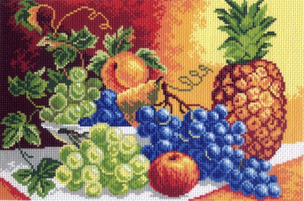 Канва с рисунком для вышивания Фруктовый натюрморт, 30 х 19,5 см 748426127_748 Канва с рисунком для вышивания Фруктовый натюрморт, 30 х 19,5 см 748426127_748Канва с рисунком для вышивания Фруктовый натюрморт изготовлена из хлопка. Рисунок-вышивка выполненный на такой канве, выглядит очень оригинально. Вышивка выполняется в технике полный крестик в 2-3 нити или полукрестом в 4 нити. Вышивание отвлечет вас от повседневных забот и превратится в увлекательное занятие! Работа, сделанная своими руками, создаст особый уют и атмосферу в доме и долгие годы будет радовать вас и ваших близких, а подарок, выполненный собственноручно, станет самым ценным для друзей и знакомых. Рекомендуемое количество цветов: 16. Размер канвы: 37 см х 27,5 см. Не рекомендуется стирать или мочить рисунок на канве перед вышиванием. УВАЖАЕМЫЕ КЛИЕНТЫ! Обращаем ваше внимание, на тот факт, что цвет символа на ткани может отличаться от реального цвета нити мулине.