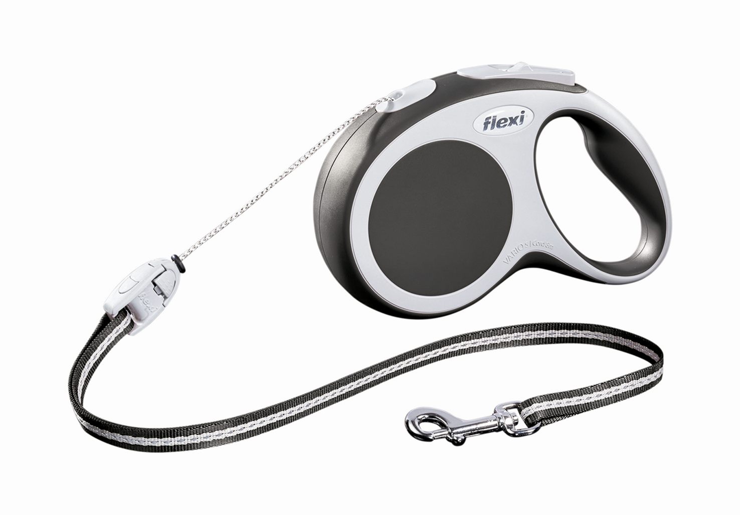 Поводок-рулетка Flexi Vario Long S для собак до 12 кг, цвет: серый, 8 м019306 Поводок-рулетка Flexi Vario Long S для собак до 12 кг, цвет: серый, 8 м019306Поводок-рулетка Flexi Vario Long S изготовлен из пластика и нейлона. Тросовый поводок обеспечивает каждой собаке свободу движения, что идет на пользу здоровью и радует вашего четвероногого друга. Рулетка очень проста в использовании, оснащена кнопками кратковременной и постоянной фиксации. Ее можно оснастить - мультибоксом для лакомств или пакетиков для сбора фекалий, LED подсветкой корпуса, своркой или ремнем с LED подсветкой. Поводок имеет прочный корпус, хромированную застежку и светоотражающие элементы. Длина поводка: 8 м. Максимальная нагрузка: 12 кг. Товар сертифицирован.