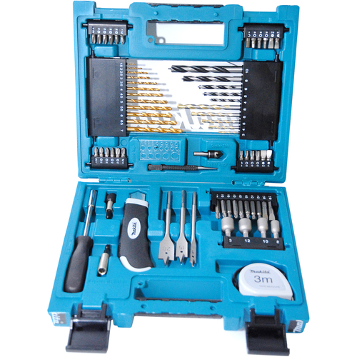 Набор оснастки Makita, 71 предмет164765 Набор оснастки Makita, 71 предмет164765Набор оснастки Makita предназначен для работы с резьбовыми соединениями, а также для строительных работ. Инструменты выполнены из высококачественной стали. Состав набора: Сверла перьевые: 8 мм, 15 мм, 20 мм. Зенкер. Сверла по бетону: 3 мм, 4 мм, 5 мм, 6 мм, 8 мм. Сверла по дереву: 4 мм, 5 мм, 6 мм, 8 мм, 10 мм. Сверла по металлу: 1,5 мм, 2 мм, 2,5 мм, 3 мм, 3,5 мм, 4 мм, 4,5 мм, 5 мм, 5,5 мм, 6 мм, 6,5 мм, 7 мм. Рулетка: 3 м. Отвертка. Магнитный зажим. Магнитный держатель. Нож со сменными лезвиями. Инструмент для измерения диаметра сверл. Кернер. Биты: PZ1 x 2, PZ2 x 2, PZ3 x 2, PH1 x 2, PH2 x 2, PH3 x 2, T20, T25, T30, T40, SL1, SL1,2 x 2, SL1,6, H3, H4, H5, H6. Головки торцевые: 8 мм, 10 мм, 12 мм, 13 мм. Биты удлиненные: SL1,2, SL1,6, T20, T25, PZ1, PZ2, PZ3, PH1, PH2, PH3.