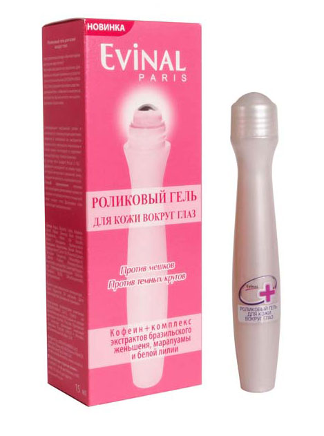 Evinal Роликовый гель для кожи вокруг глаз, 15 мл0578 Evinal Роликовый гель для кожи вокруг глаз, 15 мл0578Роликовый гель Evinal для кожи вокруг глаз с кофеином и комплексом экстрактов бразильского женьшеня, марапуамы и белой лилии. Охлаждающий массажный ролик в сочетании со стимулирующим действием кофеина содержит комплекс из экстрактов бразильского женьшеня, марапуамы и белой лилии, которые тонизируют и укрепляют микроструктуру тонкой кожи век. В состав геля входит Ягуар С-162 - активный ингредиент из семян гуара, который интенсивно увлажняет кожу, придает ей мягкость и шелковистость. Способ применения: легкими массирующими движениями провести роликом по предварительно очищенной коже вокруг глаз. Дозировка геля происходит автоматически. Характеристики: Объем: 15 мл. Артикул: 0578. Производитель: Россия. Товар сертифицирован.