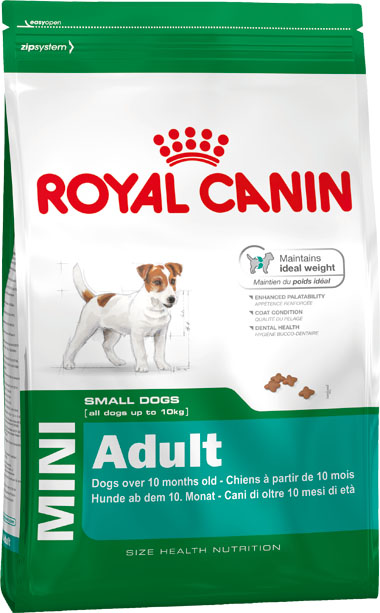 Корм сухой Royal Canin Mini Adult, для собак мелких размеров с 10 месяцев до 8 лет, 8 кг306080 Корм сухой Royal Canin Mini Adult, для собак мелких размеров с 10 месяцев до 8 лет, 8 кг306080Корм сухой Royal Canin Mini Adult - полнорационный сухой корм для поддержания прекрасной физической формы собак мелких размеров (вес взрослой собаки до 10 кг) с 10 месяцев до 8 лет. Поддержание идеального веса. L-карнитин стимулирует метаболизм жиров в организме. Удовлетворяет высокие энергетические потребности собак мелких размеров благодаря точно рассчитанной энергоемкости рациона (3737 ккал/кг) и сбалансированному содержанию белка (26%). Улучшенные вкусовые качества. Стимулирует аппетит благодаря своим уникальным свойствам. Текстура, форма и размер крокет специально разработаны для облегчения захвата корма. Тщательно отобранные ингредиенты, натуральные ароматизаторы и современная упаковка, сохраняющая свежесть и аромат продукта, гарантируют его превосходный вкус. Здоровая шерсть. Питает шерсть благодаря включению в состав корма серосодержащих аминокислот (метионин и цистин), жирных кислот Омега 6 и витамина А. Здоровье зубов. Помогает замедлить...