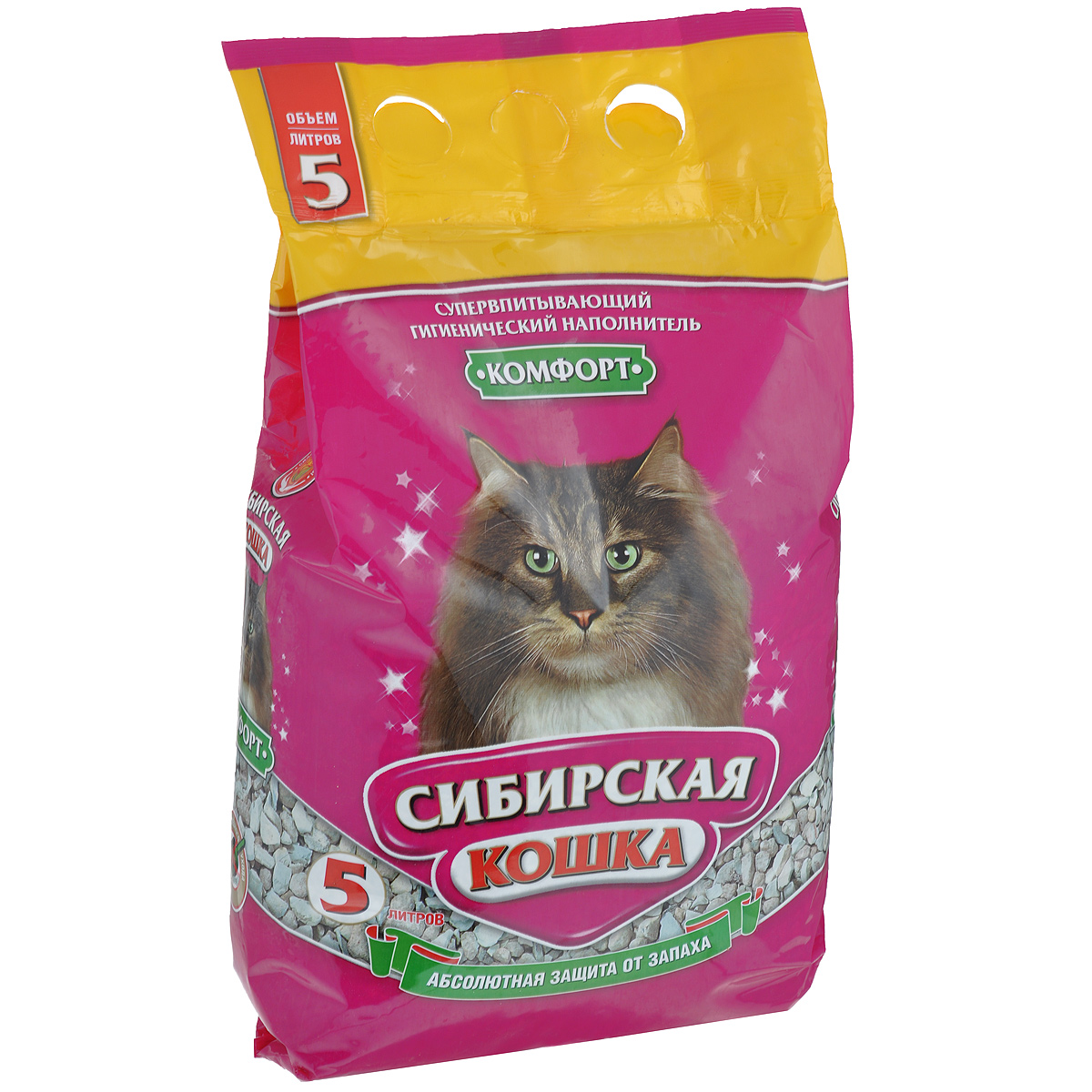 Наполнитель для кошачьих туалетов Сибирская Кошка Комфорт, 5 л0091 Наполнитель для кошачьих туалетов Сибирская Кошка Комфорт, 5 л0091Экологически чистый супервпитывающий наполнитель для кошачьих туалетов Сибирская Кошка Комфорт производится из опоки - легкой, твердой, кремнистой сильно-тонко-пористой горной породы, богатой (до 97%) аморфным кремнеземом, с примесью песка и глинистых частиц. Опока - сильный адсорбент. Полностью поглощает все неприятные запахи, подавляет рост бактерий и других микроорганизмов. Быстро впитывает влагу. Не образует никаких комков и грязи, поэтому не требуется ежедневного ухода за кошачьим туалетом. Состав: опока (горная порода). Объем: 5 л. Товар сертифицирован.