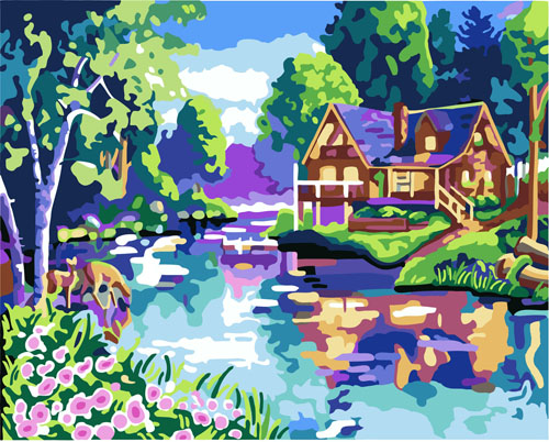 Живопись на холсте Fresh Art Домик у речки, 40 см х 50 см. GX61017706681 Живопись на холсте Fresh Art Домик у речки, 40 см х 50 см. GX61017706681Живопись на холсте Fresh Art Домик у речки - это набор для раскрашивания по номерам красками на холсте. Каждая краска имеет свой номер, соответствующий номеру на картинке. Нужно только аккуратно нанести необходимую краску на отмеченный для нее участок. Таким образом, шаг за шагом у вас получится великолепная картина. С помощью такого набора вы можете стать настоящим художником и создателем прекрасных картин. Вы получите истинное удовольствие от погружения в процесс творчества, и созданные своими руками картины украсят интерьер вашего дома или станут прекрасным подарком. Техника раскрашивания на холсте по номерам дает возможность легко рисовать даже сложные сюжеты. Прекрасно развивает художественный вкус, аккуратность и внимание. В набор входят: - профессиональный прогрунтованный холст из 100% хлопка, натянутый на деревянный подрамник, - специально разработанные нетоксичные, экологичные, безопасные, устойчивые к выцветанию краски (30 цветов), -...