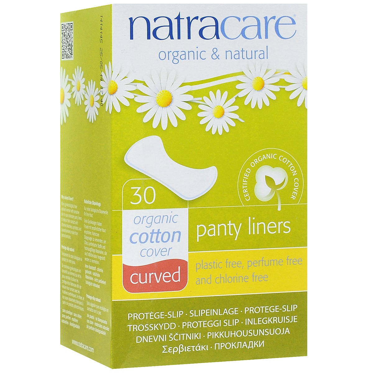 Natracare Ежедневные прокладки Curved, 30 штНС000 Natracare Ежедневные прокладки Curved, 30 штНС000Прокладки Natracare Curved, повторяющие анатомическую форму тела, предназначены для ежедневного использования, чтобы защитить нижнее белье и сохранить чувство свежести. Каждая прокладка снабжена влагонепроницаемым барьером. Прокладки изготовлены из 100% Био-хлопка - экологически чистого продукта, выращенного без использования пестицидов, не содержат вредные ингредиенты, не отбелены хлором, и полностью разлагаются после применения. В производстве прокладок использовался биопласт - пластик нового поколения, изготовленный из кукурузного крахмала, без ГМО. Он воздухопроницаемый, но не пропускает жидкость. В противоположность обычным пластикам, биопласт изготовлен из растительных материалов и биоразлагается. Товар сертифицирован.