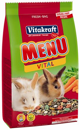 Корм для кроликов Vitakraft Menu Vital, 500 г18120 Корм для кроликов Vitakraft Menu Vital, 500 г18120Сбалансированный корм для кроликов Vitakraft Menu Vital для ежедневного применения. В состав входят: овощи, семена, злаки, витамины и минералы, а так же клетчатка, необходимая для правильной работы пищеварительной системы. Состав: компоненты растительного происхождения, злаки, овощи, фрукты, минералы, растительные масла и жиры, сахар, семена. Анализ: 13% протеин, 3% масло, 13% клетчатка, 6% зола, 10% влажность, 54,5% углеводы, витамины А, Е, С, В1, В2. Товар сертифицирован.