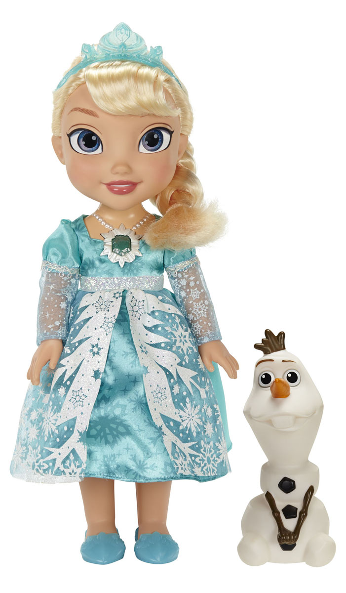 Кукла Disney Princess Холодное сердце: Эльза310580 Кукла Disney Princess Холодное сердце: Эльза310580Очаровательная кукла Disney Princess Холодное сердце: Эльза порадует любую девочку и обязательно станет ее любимой игрушкой. Игрушка выполнена из пластика в виде Снежной королевы Эльзы в детстве. На кукле надето роскошное сверкающее платье и королевская диадема, а ее выразительные глаза задорно блестят, благодаря технологии Royal Reflection. Длинные мягкие волосы куклы можно заплетать и расчесывать. Если нажать на бриллиант у нее на груди, Эльза споет припев из знаменитой песни Let It Go, а ее платье засверкает множеством огней. Также в комплект входит фигурка спутника Эльзы - веселого снеговика Олафа, ее самого преданного слушателя. Игры с куклой способствуют эмоциональному развитию ребенка, а также помогают формировать воображение и художественный вкус. Малышка проведет множество счастливых часов, играя с очаровательной Снежной королевой. Великолепное качество исполнения делают эту игрушку чудесным подарком к любому празднику. Рекомендуется докупить 3...