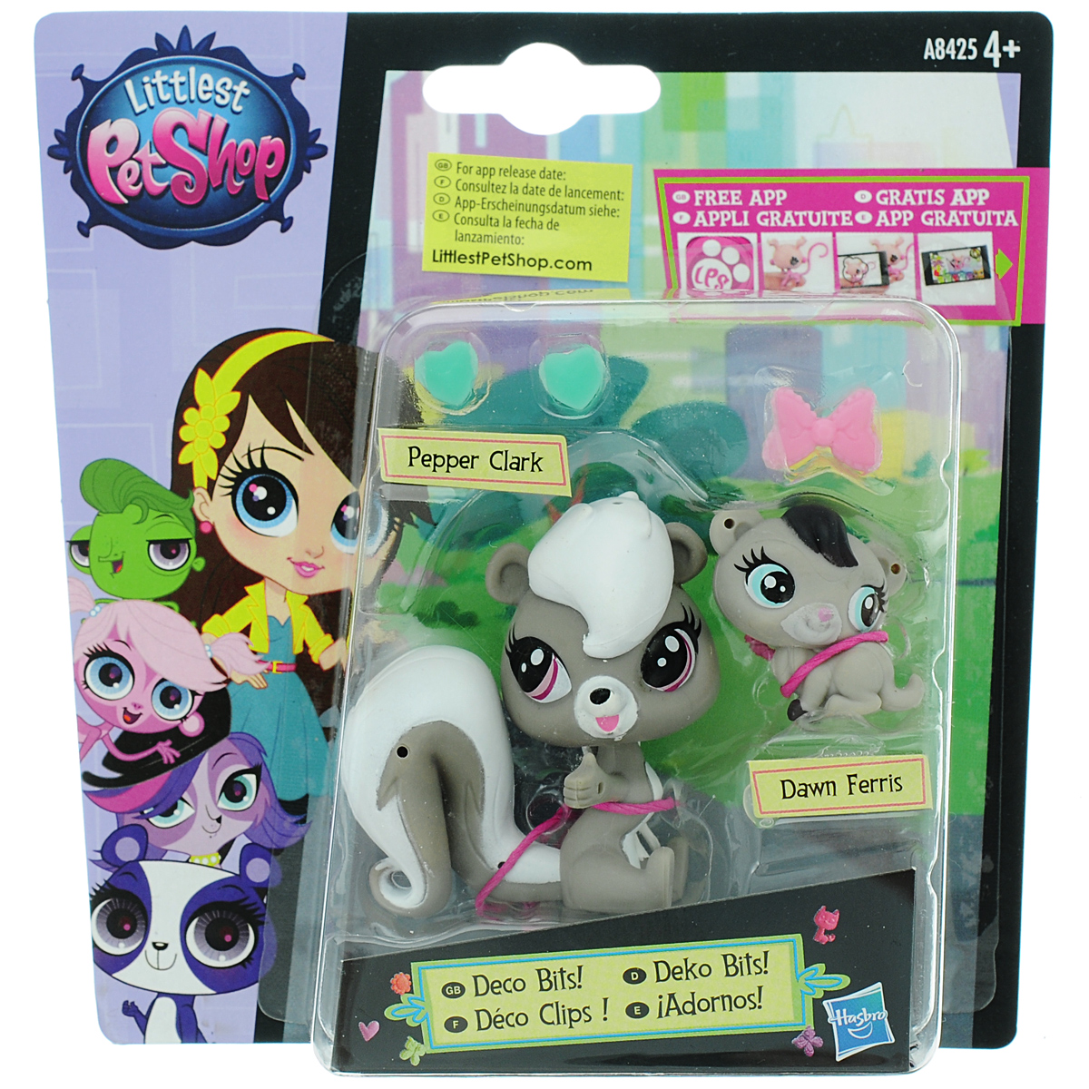 Littlest Pet Shop Набор фигурок Pepper Clark и Dawn Ferris. A7313_A8425A7313EU4_A8425 Littlest Pet Shop Набор фигурок Pepper Clark и Dawn Ferris. A7313_A8425A7313EU4_A8425Набор фигурок Littlest Pet Shop Pepper Clark и Dawn Ferris приведет в восторг вашего ребенка. Набор состоит из зверюшки с качающейся головой, ее малыша и трех аксессуаров, с помощью которых ваша дочурка сможет украшать своих любимых питомцев. Благодаря маленьким размерам фигурок, ребенок сможет брать их с собой на прогулку или в гости. Порадуйте своего ребенка таким замечательным подарком, и он проведет множество увлекательных часов, играя с ним и придумывая свои удивительные истории!