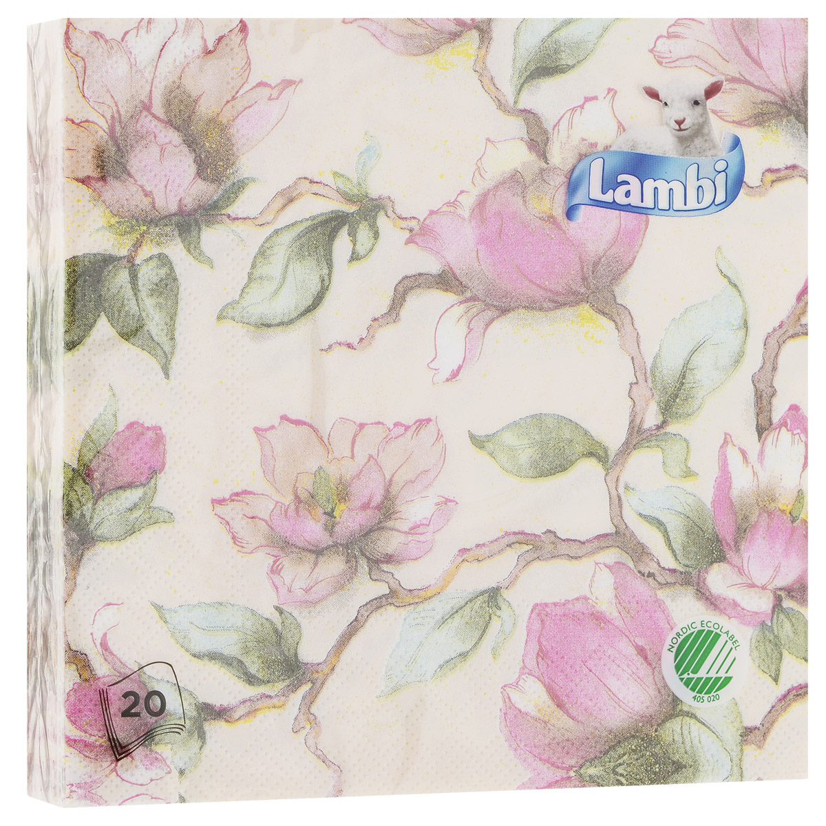 Салфетки Lambi Цветы, трехслойные, 33 см х 33 см, 20 шт2222 Салфетки Lambi Цветы, трехслойные, 33 см х 33 см, 20 шт2222Трехслойные бумажные салфетки Lambi Цветы, изготовленные из экологически чистого, высококачественного сырья - 100% целлюлозы, станут отличным дополнением праздничного стола. Они отличаются необыкновенной мягкостью и прочностью. Яркий дизайн салфеток с цветочным принтом придется вам по душе и подарит положительные эмоции. Количество слоев: 3. Размер салфетки: 33 см х 33 см. Товар сертифицирован.