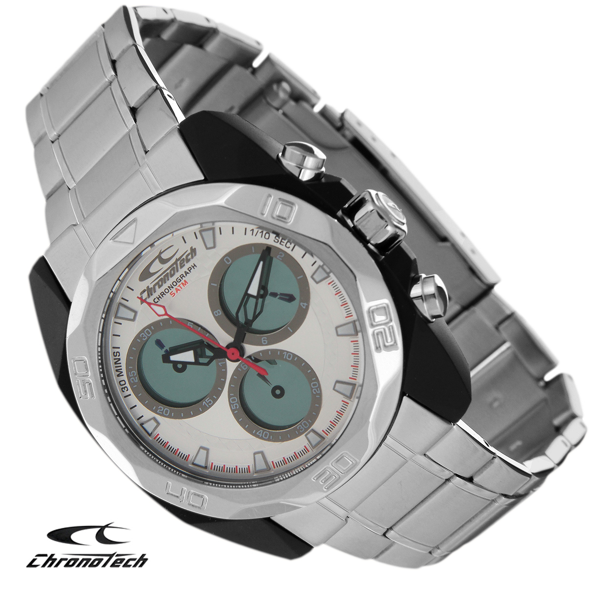 Часы мужские наручные Chronotech, цвет: серебристый. RW0064RW0064 Часы мужские наручные Chronotech, цвет: серебристый. RW0064RW0064Часы Chronotech - это часы для современных и стильных людей, которые стремятся выделиться из толпы и подчеркнуть свою индивидуальность. Корпус часов выполнен из нержавеющей стали с покрытием поликарбонатом. Циферблат оформлен отметками и защищен минеральным стеклом. Часы имеют три стрелки - часовую, минутную и секундную. Стрелки и отметки светятся в темноте. Часы оснащены функцией хронографа и имеют секундомер. Браслет часов выполнен из нержавеющей стали и застегивается на раскладывающуюся застежку. Часы упакованы в фирменную коробку с логотипом компании Chronotech. Такой аксессуар добавит вашему образу стиля и подчеркнет безупречный вкус своего владельца. Характеристики: Диаметр циферблата: 3,3 см. Размер корпуса: 4,3 см х 4,8 см х 1,2 см. Длина браслета (с корпусом): 29 см. Ширина браслета: 2 см.