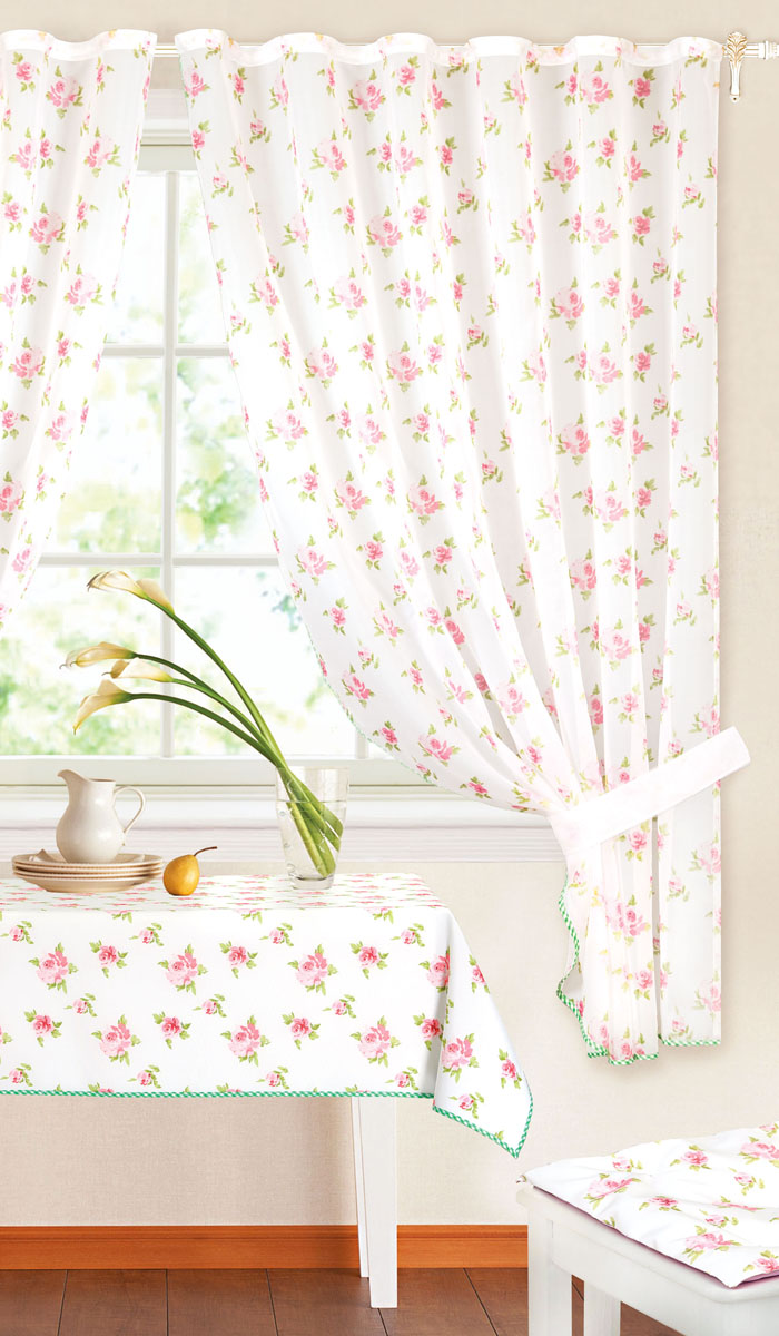 Комплект штор Garden, на ленте, цвет: розовый, размер 145*180 см. c 7255 w191 v25c 7255 w191 v25 Комплект штор Garden, на ленте, цвет: розовый, размер 145*180 см. c 7255 w191 v25c 7255 w191 v25Роскошный комплект тюлевых штор Garden, выполненный из вуали (полиэстера), великолепно украсит любое окно. Комплект состоит из двух штор, декорированных цветочным принтом. Воздушная ткань и приятная, приглушенная гамма привлекут к себе внимание и органично впишутся в интерьер помещения. Этот комплект будет долгое время радовать вас и вашу семью! Шторы крепятся на карниз при помощи ленты, которая поможет красиво и равномерно задрапировать верх. Шторы можно зафиксировать в одном положении с помощью двух подхватов. В комплект входит: Штора: 2 шт. Размер (Ш х В): 145 см х 180 см. Подхват: 2 шт. Размер (Д х Ш): 68 см х 4 см.
