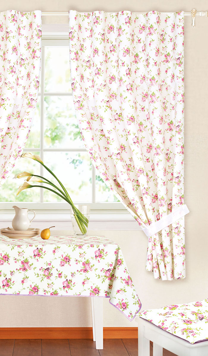 Комплект штор Garden, на ленте, цвет: сиреневый, размер 145* 180 см. c 9162 w191 v11c 9162 w191 v11 Комплект штор Garden, на ленте, цвет: сиреневый, размер 145* 180 см. c 9162 w191 v11c 9162 w191 v11Роскошный комплект тюлевых штор Garden, выполненный из вуали (полиэстера), великолепно украсит любое окно. Комплект состоит из двух штор, декорированных цветочным принтом. Воздушная ткань и приятная, приглушенная гамма привлекут к себе внимание и органично впишутся в интерьер помещения. Этот комплект будет долгое время радовать вас и вашу семью! Шторы крепятся на карниз при помощи ленты, которая поможет красиво и равномерно задрапировать верх. Шторы можно зафиксировать в одном положении с помощью двух подхватов. В комплект входит: Штора: 2 шт. Размер (Ш х В): 145 см х 180 см. Подхват: 2 шт. Размер (Д х Ш): 74 см х 5 см.