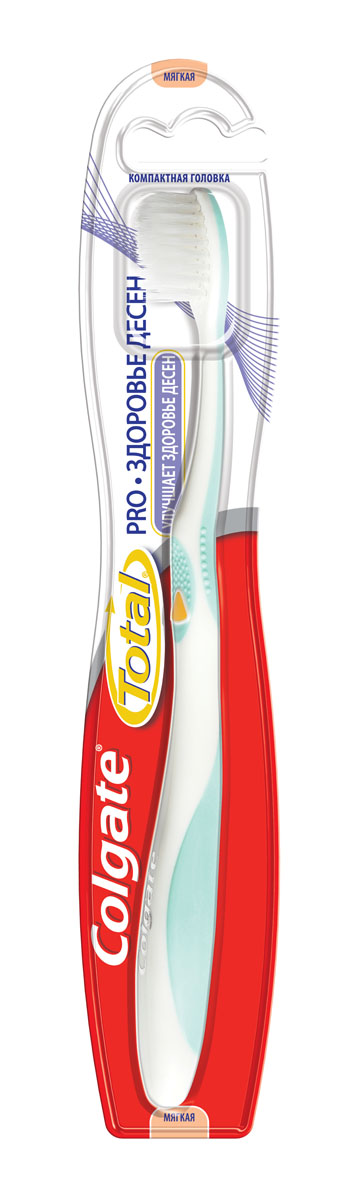 Colgate Зубная щетка Total Pro-Здоровье десен, мягкая, в ассортиментеFCH59019 Colgate Зубная щетка Total Pro-Здоровье десен, мягкая, в ассортиментеFCH59019Зубная щетка Colgate Total Pro-Здоровье десен с резиновыми щетинками нежно массируют десны, стимулируя кровообращение и улучшая здоровье десен. Щетинки Pro разработаны для чистки труднодоступных участков полости рта. Здоровье десен после 4-х недель.
