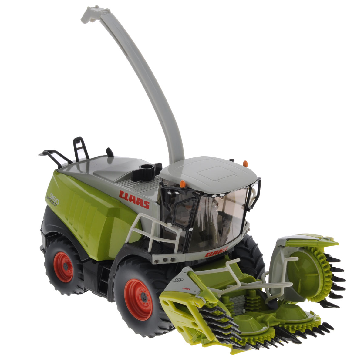 Siku Комбайн для сборки кукурузы Claas Jaguar 9604058 Siku Комбайн для сборки кукурузы Claas Jaguar 9604058Коллекционная модель Siku Комбайн для сборки кукурузы выполнена в виде точной копии комбайна для сборки кукурузы CLAAS Jaguar 960 (Клаас Ягуар) в масштабе 1/32. Такая модель понравится не только ребенку, но и взрослому коллекционеру, и приятно удивит вас высочайшим качеством исполнения. Модель выполнена из металла с элементами из пластика; прорезиненные колеса крутятся. Задняя и боковые крышки моторного отсека открываются. Зеркала заднего вида складываются. Задние колеса поворачиваются ручкой на корпусе комбайна. Жатка комбайна съемная, выгрузной шнек поворачивается. Жатка складывается для транспортировки. В кабине находится фигурка комбайнера. Можно устанавливать косилку SIKU 7072. Комбайн сзади оборудован сцепным устройством, совместимым с прицепами SIKU 1/32. Коллекционная модель станет не только интересной игрушкой для ребенка, интересующегося агротехникой, но и займет достойное место в коллекции.