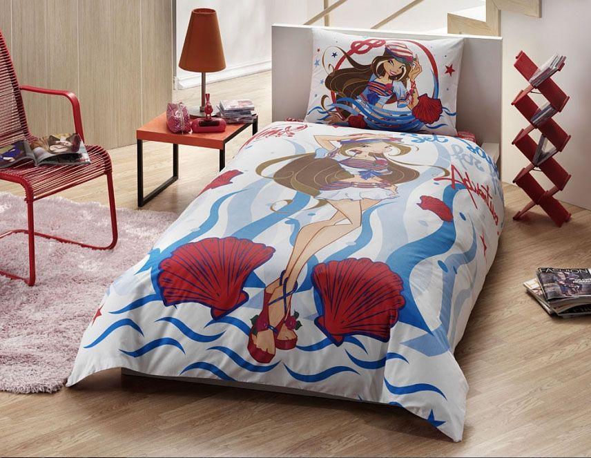 TAC Ranforce детский (3-12)/Disney 1,5сп Winx Flora Ocean3800-60088549 TAC Ranforce детский (3-12)/Disney 1,5сп Winx Flora Ocean3800-60088549Осуществит заветную мечту ребенка окунуться в волшебный мир сказок, а любимые персонажи создадут атмосферу уюта для Вашего малыша. Постельное Белье Содержит два дизайна, на наволочке и на пододеяльнике!!!Ранфорс – плотная, в тоже время мягкая ткань, напоминает бязь. Идеально поддерживает естественный температурный баланс тела. Легко впитывает влагу (до 20% своего веса), оставаясь при этом сухой на ощупь. Очень устойчива к частым стиркам. Материал: 100% хлопок Размер: пододеяльник 160*220, простыня 180*260, наволочка 50*70 (1шт) Цвет: