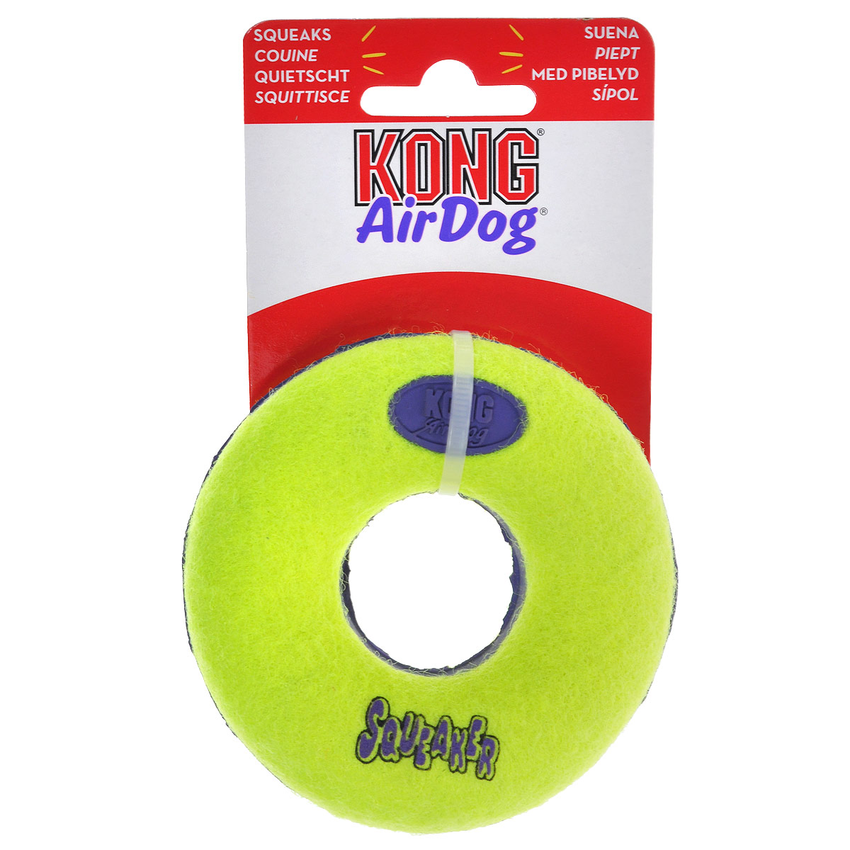 Игрушка для собак Kong Air Кольцо. ASD3ASD3 Игрушка для собак Kong Air Кольцо. ASD3ASD3Игрушка для собак Kong Air Кольцо предназначена для собак мелких пород весом от 1 до 10 кг. Эта игрушка - на 100% настоящие теннисные мячи в различных забавных формах и размерах. Такой мячик имеет непредсказуемую траекторию при отскакивании от земли и может плавать на поверхности воды. Игрушка выполненная из материала, не вредящего зубам собаки в форме кольца, при надавливании или захвате пастью пищит.