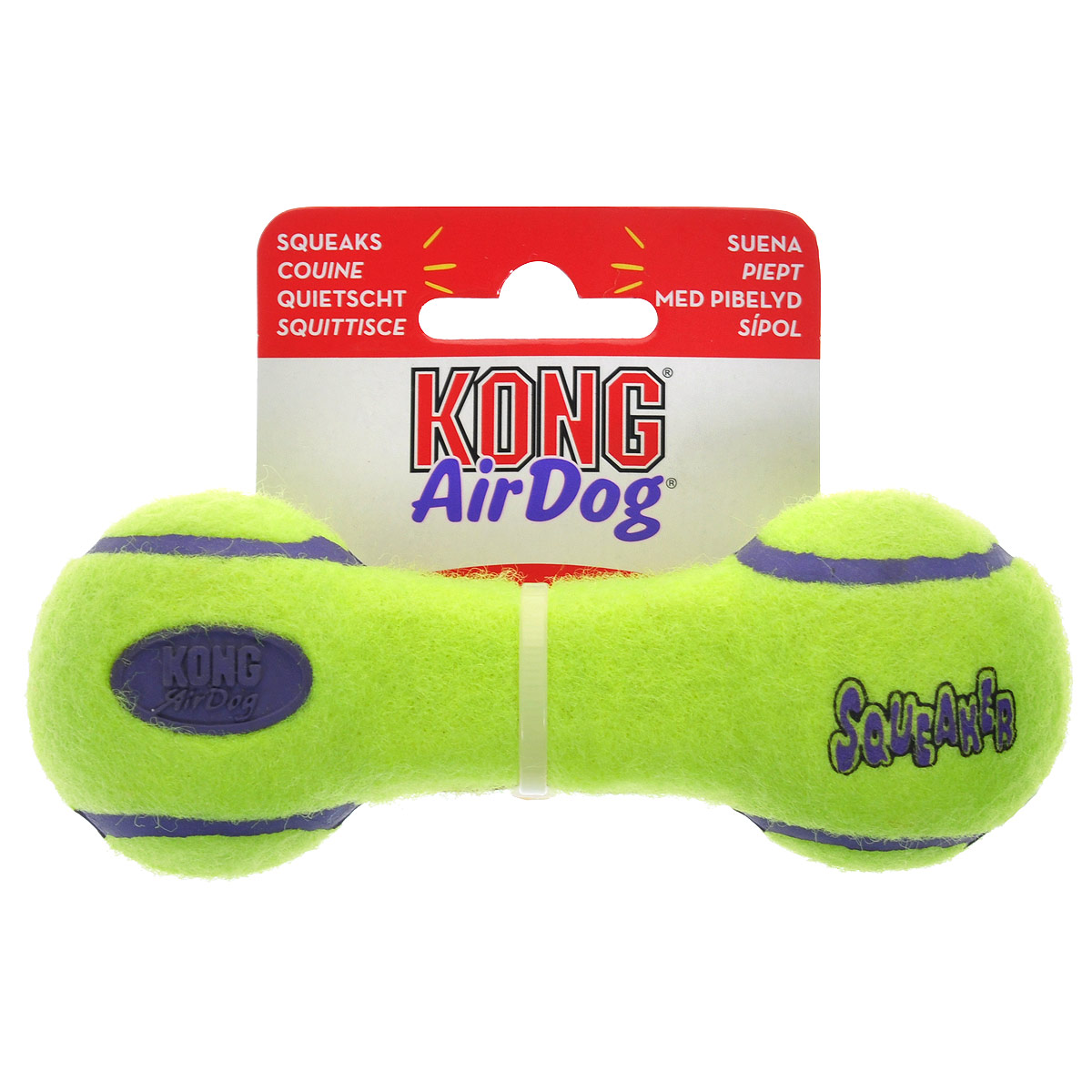 Игрушка для собак Kong Air Гантель. ASDB3ASDB3 Игрушка для собак Kong Air Гантель. ASDB3ASDB3Игрушка для собак Kong Air Гантель предназначена для собак мелких пород (1-10 кг). Эта игрушка - на 100% настоящие теннисные мячи в различных забавных формах и размерах. Такой мячик имеет непредсказуемую траекторию при отскакивании от земли и может плавать на поверхности воды. Игрушка выполненная из материала, не вредящего зубам собаки в форме гантельки, при надавливании или захвате пастью пищит.