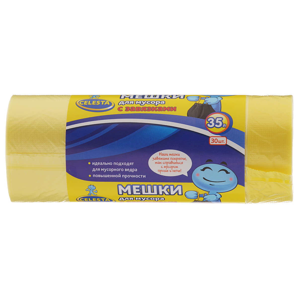 Мешки для мусора Celesta, с завязками, цвет: желтый, 35 л, 30 шт702 Мешки для мусора Celesta, с завязками, цвет: желтый, 35 л, 30 шт702Мешки для мусора Celesta изготовлены из полиэтилена высокого качества без добавления вторичного сырья. Мешки являются предметами первой необходимости, служат для вывоза и утилизации скопившего мусора, помогают эффективно справляться с домашней работой. Благодаря прочным завязкам изделия очень удобны в использовании. Количество: 30 шт.