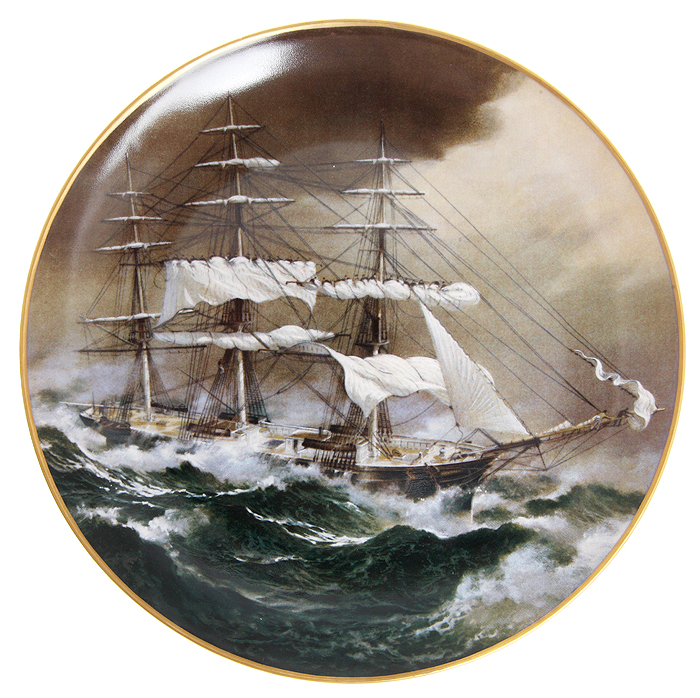 Соловей, декоративная тарелка. Фарфор, деколь, подрисовка, золочение. Franklin Mint, США, 1981 годПБ ДПА 24.08.2016-13 Соловей, декоративная тарелка. Фарфор, деколь, подрисовка, золочение. Franklin Mint, США, 1981 годПБ ДПА 24.08.2016-13Соловей, декоративная тарелка. Серия Большие парусники. Фарфор, деколь, подрисовка, золочение. Маркировка: надглазурное клеймо черного цвета 1981 The Franklin Mint Датировка: США, 1981 год. Ограниченный тираж. Диаметр 23 см. Сохранность коллекционная, без повреждений, без сколов, без утрат. Тарелка не предназначена для приема пищи и может использоваться только в декоративных целях.