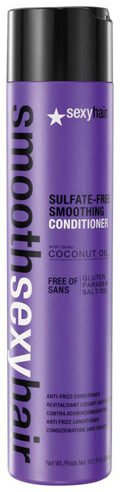 Sexy Hair Кондиционер для волос Sulfate-Free Smoothing Conditioner, разглаживающий, 300 млSM-38CON10 Sexy Hair Кондиционер для волос Sulfate-Free Smoothing Conditioner, разглаживающий, 300 млSM-38CON10Преобразуют пушащиеся, волнистые и кудрявые волосы в гладкие мягкие блестящие. Разглаживает кутикулу, придавая максимальный блеск. Не содержит сульфатов, клейковины, парабенов и солей. Обеспечивает гладкость, мягкость, блеск и баланс влаги. Сохраняет стойкость кератинового и химического выпрямления, работает на наращённых волосах. Кокосовое масло помогает бороться с пушистостью и достигать максимально гладких результатов на продолжительное время. Укрепляет и защищает волосы от повреждений и ломкости. Товар сертифицирован.