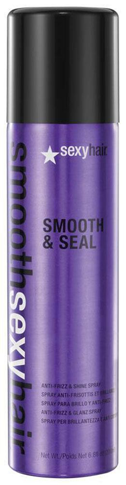 Sexy Hair Спрей для волос Smooth & Seal, разглаживающий, 225 млSM-38SS06 Sexy Hair Спрей для волос Smooth & Seal, разглаживающий, 225 млSM-38SS06Невесомый спрей для всех типов волос. Избавляет от пушистости, придает блеск, увлажняет волосы, блокирует проникновение влаги извне. Предотвращает пушение волос, сглаживает кутикулу, усиливая блеск волос, защищает цвет волос от выгорания под воздействием UVA/UVB лучей.