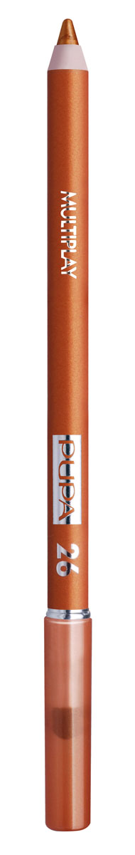 PUPA Карандаш для век с аппликатором Multiplay Eye Pencil, тон №26 золотой песочный , 1,2 г244026 PUPA Карандаш для век с аппликатором Multiplay Eye Pencil, тон №26 золотой песочный , 1,2 г244026Pupa Multiplay - карандаш для глаз 3 в 1. Сочетает в себе эффект карандаша для глаз для интенсивного цвета, эффект подводки и эффект теней для век. В состав карандаша входит масло жожоба, витамин Е и масло семени хлопчатника для защитного и успокоительного эффекта. Исключительная кремообразная текстура и латексный аппликатор обеспечивают легкое и безупречное нанесение.