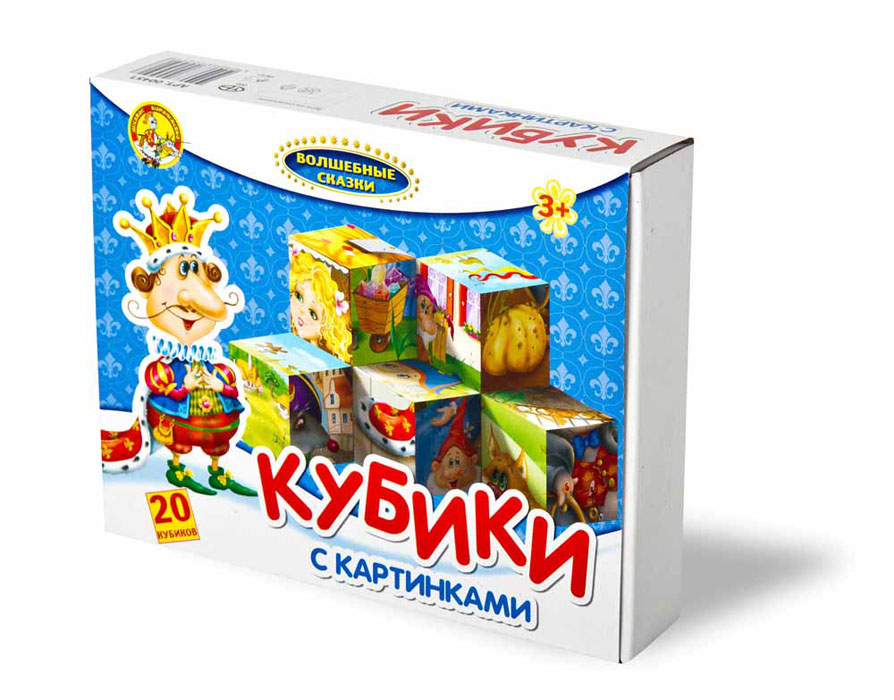 Кубики Десятое королевство Волшебные сказки, 20 шт00451 Кубики Десятое королевство Волшебные сказки, 20 шт00451Кубики Десятое королевство Волшебные сказки включают в себя 20 кубиков, на каждой грани которых расположен элемент рисунка. Всего малыш сможет собрать 6 красочных рисунков. Кубики выполнены из прочного безопасного пластика. Они очень приятные на ощупь, их грани идеально ровные, малышу непременно понравится держать их в руках, рассматривать и строить из них различные конструкции. А собирание ярких картинок с героями любимых сказок поможет малышу развить навыки логического мышления и поможет ему познакомиться с разными цветами и их названиями. Игры с кубиками развивают мелкую моторику рук, цветовое восприятие и пространственное мышление. Ребенку непременно понравится учиться и играть с кубиками, такие игры не только надолго займут внимание малыша, но и помогут ему развить мелкую моторику, пространственное мышление, зрительное и тактильное восприятие, а также воображение и координацию движений.