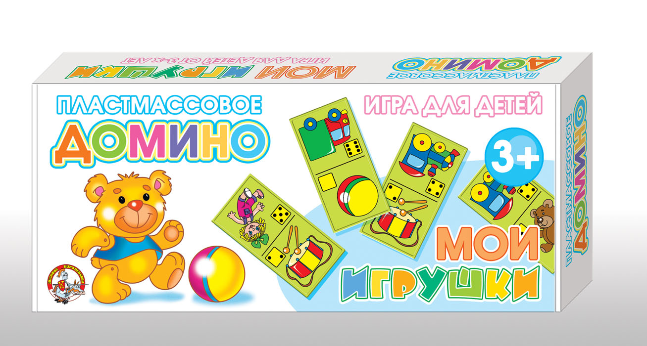 Домино Десятое королевство Мои игрушки. 0062800628 Домино Десятое королевство Мои игрушки. 0062800628Домино Десятое королевство Мои игрушки позволит вам и вашему малышу весело и с пользой провести время, ведь совместная игра - лучший способ узнать ребенка и научить его чему-нибудь новому. Комплект игры включает в себя 28 пластиковых фишек с красочными изображениями различных игрушек. Игра в домино имеет 4 различных варианта, с которыми вы сможете ознакомиться на обратной стороне упаковки, но основные правила остаются прежними. В свой ход, каждый игрок должен добавить в цепочку из фишек одну их своих фишек так, чтобы одна из картинок на ней совпала с картинкой на конце цепи. Если в руках у игрока нет подходящей фишки - он берет дополнительные, до тех пор, пока не попадется нужная. Выигрывает тот, кто первым выложит все свои фишки. Игра в домино не только подарит малышу множество веселых мгновений, но и поможет познакомиться с новыми словами, выучить названия транспортных средств и техники, познакомиться с основами счета, а также развить внимательность,...