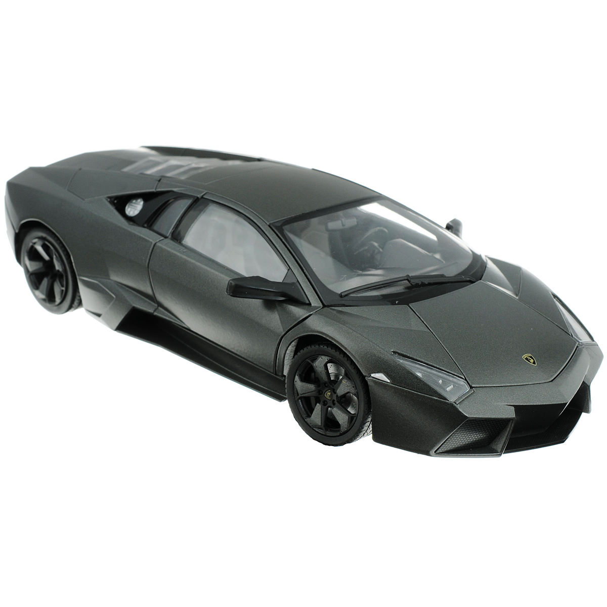 MotorMax Модель автомобиля Lamborghini Reventon79155 MotorMax Модель автомобиля Lamborghini Reventon79155Коллекционная модель MotorMax Автомобиль Lamborghini Reventon для тех, кто любит роскошь и высокие скорости. Игрушка представляет собой копию одноименной машины фирмы Lamborghini. Машинка будет долго служить своему владельцу благодаря цельнометаллическому корпусу, отлитому из металла с элементами из пластика. Двери машины, капот и багажник открываются. При повороте руля изменяют свое направление колеса. Приятным бонусом станут шины из настоящей резины, обеспечивающие отличное сцепление с любой поверхностью пола. Модель помещена на пластиковую подставку с оригинальным названием машины. Ваш ребенок будет в восторге от такого подарка!