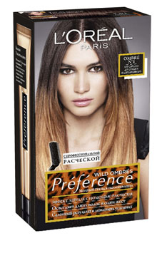 LOreal Paris Краска для волос Preference Wild Ombres, оттенок 1, от светло до темно-каштанового, 225 млA6736501 LOreal Paris Краска для волос Preference Wild Ombres, оттенок 1, от светло до темно-каштанового, 225 млA6736501С помощью краски для волос Preference Wild Ombres создать ультрамодный эффект Ombre и добиться салонного результата дома - легко! Достаточно нанести осветляющий крем на кончики волос и подождать 25 минут. Эксклюзивная эксперт-расческа позволяет добиться идеального результата нанесения. Мягкий осветляющий крем и питательный шампунь-уход заботятся о Ваших волосах.