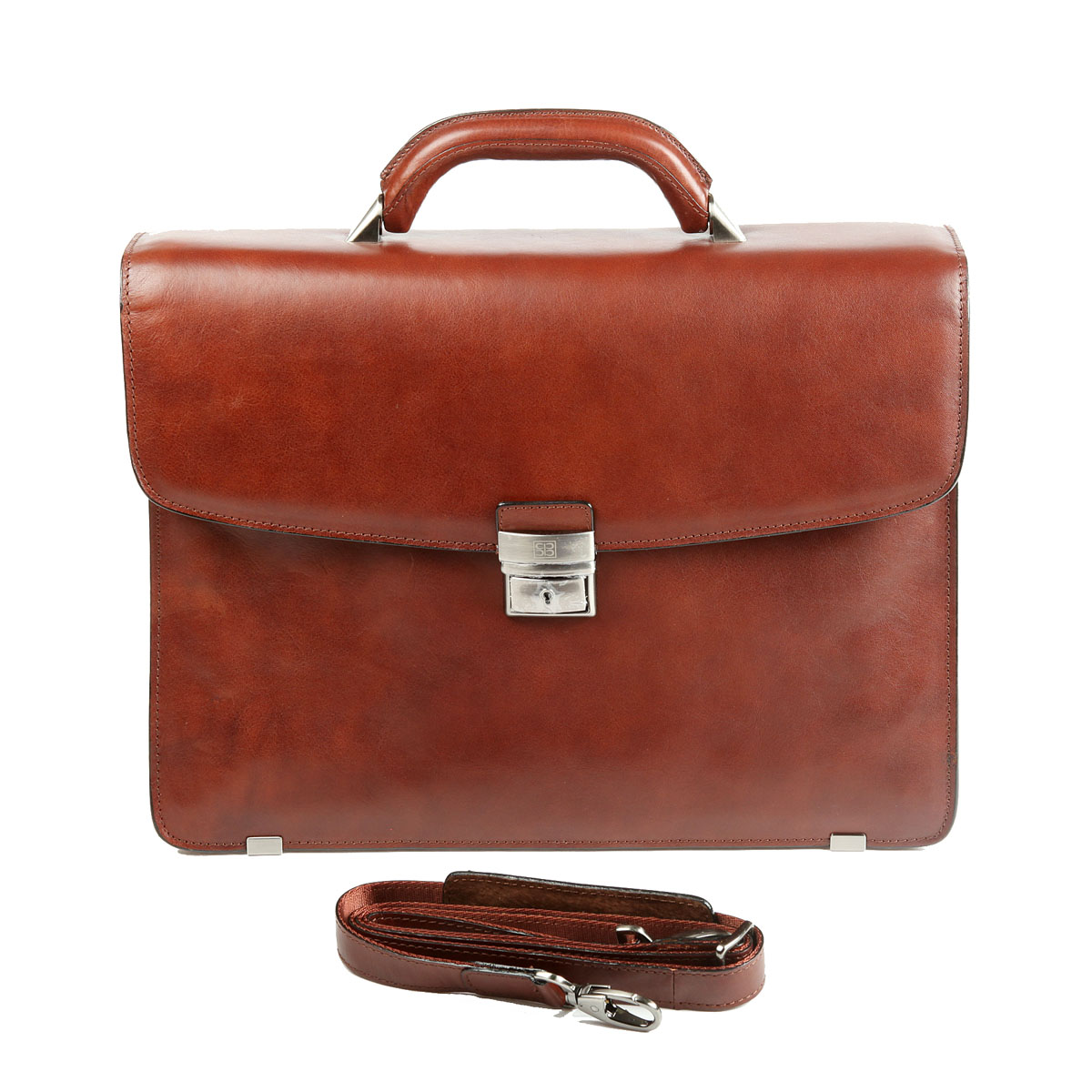 Портфель мужской Sergio Belotti, цвет: коричневый. 80088008 milano brown Портфель мужской Sergio Belotti, цвет: коричневый. 80088008 milano brownМодный мужской портфель Sergio Belotti изготовлен из натуральной высококачественной кожи. Ручка прочно крепится к корпусу на металлическую фурнитуру. Изделие закрывается на замок-защелку, оснащенный отверстием для ключа. Внутри - два отделения, разделенные средником на молнии. Второе отделение дополнено вместительным карманом на ремне-липучке. В стенке сумки расположен врезной карман на молнии. На лицевой и тыльной сторонах - по два кармана. Передний карман содержит множество отсеков для мелочей и держатели для письменных принадлежностей. Изюминка модели - небольшой карабин, расположенный внутри и предназначенный для ключей. Дно защищено от повреждений металлическими ножками. В комплекте съемный плечевой ремень. К сумке также прилагается чехол. Изделие упаковано в фирменную коробку. Изысканный портфель - незаменимая вещь в гардеробе каждого мужчины. Он добавит элегантности в образ и подчеркнет безупречный вкус истинного ценителя прекрасного.