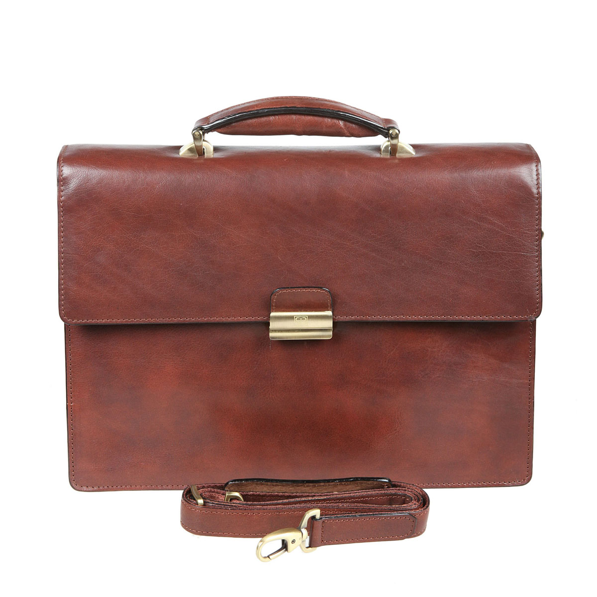 Портфель мужской Sergio Belotti, цвет: коричневый. 87408740 milano brown Портфель мужской Sergio Belotti, цвет: коричневый. 87408740 milano brownМодный мужской портфель Sergio Belotti изготовлен из натуральной высококачественной кожи. Ручка, декорированная объемным тисненым названием бренда, прочно крепится к корпусу сумки на металлическую фурнитуру. Изделие закрывается на замок-защелку, оснащенный отверстием для ключа. Внутри - два отделения. Первое отделение дополнено двумя держателями для письменных принадлежностей, несколькими карманами для различных мелочей и телефона. Второе отделение - вместительным карманом на ремне-липучке. На клапане с внутренней стороны и на тыльной стороне изделия расположено по одному врезному карману на молнии. Изюминка модели - небольшой карабин, расположенный внутри и предназначенный для ключей. В комплекте съемный плечевой ремень и чехол для хранения. Изделие упаковано в фирменную коробку. Изысканный портфель - незаменимая вещь в гардеробе каждого мужчины. Он добавит элегантности в образ и подчеркнет безупречный вкус истинного ценителя прекрасного.