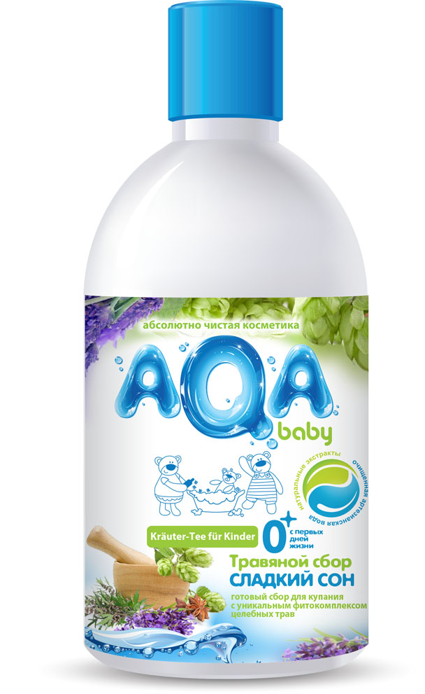 AQA baby Травяной сбор для купания малышей Сладкий сон, 300 мл009431 AQA baby Травяной сбор для купания малышей Сладкий сон, 300 мл009431Польза от купания в травах известна с давних времен: купание в сборах лекарственных трав улучшает тонус, стимулирует аппетит, способствует выделению продуктов обмена через поры кожи, успокаивает сон и доставляет огромное удовольствие малышу и его маме. Готовые травяные сборы для купания малыша AQA baby предлагают мамам оценить неоспоримые преимущества данных продуктов: Ощутимая экономия времени – не нужно заваривать кипятком, настаивать на водяной бане, процеживать; Сохраняют до 95% активных компонентов, чего невозможно достичь при самостоятельном заваривании трав в пакетиках; Экономичны в использовании, т.к. являются концентратами: достаточно 2-3-х колпачков на детскую ванночку; Безопасны, разработаны специально для новорожденных. Травяной сбор Сладкий Сон из целебных трав пустырника и хмеля обладает двойным эффектом: успокаивает малыша и нежно заботится о детской коже. Сбор Сладкий сон рекомендован в качестве натуральной...