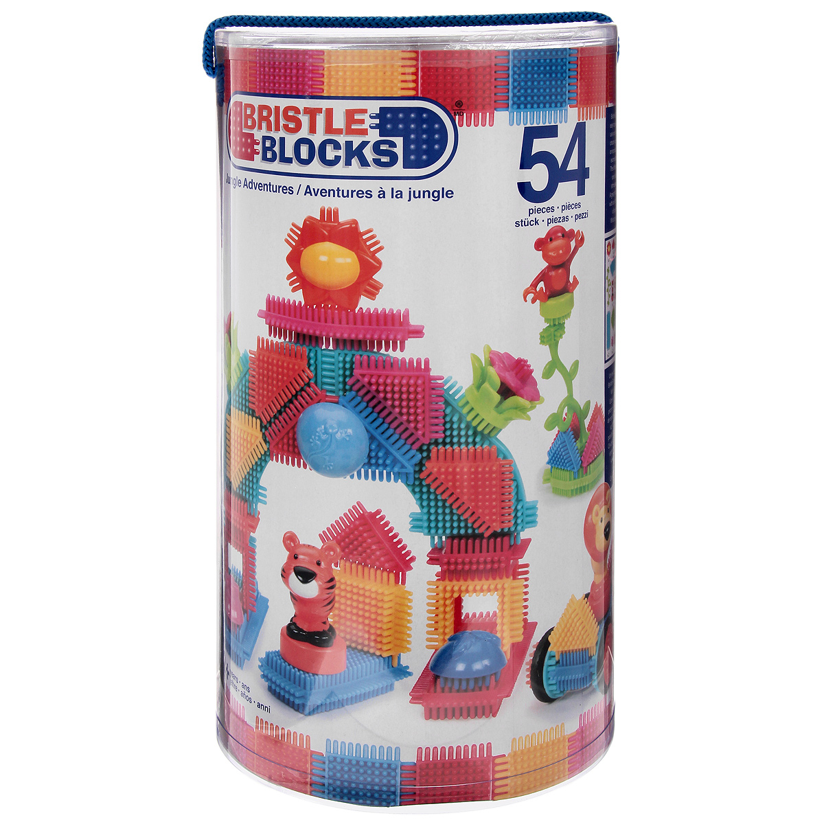 Bristle Blocks Конструктор игольчатый Путешествие в джунглях68160 Bristle Blocks Конструктор игольчатый Путешествие в джунглях68160Оригинальный игольчатый конструктор Путешествие в джунглях - тактильный детский конструктор, который позволит вашему ребенку проявить фантазию. Элементы конструктора выполнены из яркого разноцветного пластика и оснащены игольчатыми сторонами, которые легко соединяются между собой, практически в любой плоскости. Комплект включает 54 элемента для сборки конструктора, в том числе элементы в виде цветочков и фигурок обезьянки, льва и тигра. Игольчатый конструктор Путешествие в джунглях поможет ребенку развить мелкую моторику рук, логическое и пространственное мышление, творческие способности, а также поможет научиться соотносить форму и величину предметов. Характеристики: Размер упаковки: 15 см х 28 см х 15 см. Изготовитель: Китай.