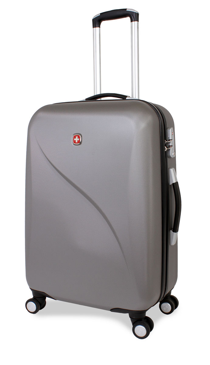 Чемодан SwissGear Evo Lite, цвет: серый, 40 см х 23 см х 60 см, 55 л7201404167 Чемодан SwissGear Evo Lite, цвет: серый, 40 см х 23 см х 60 см, 55 л7201404167Swissgear Evo Lite отличает эргономичность, высокое качество и удобство в использовании. Современный и в то же время строгий дизайн идеально подойдет для деловых командировок и туристических поездок. Изготовленный из прочного поликарбоната корпус надежно сбережет Ваши вещи от повреждений. Легкая управляемость багажом обеспечивается системой 8 колес, способных вращаться на 360 градусов. Особенности: Высокая мобильность и легкость в управлении обеспечивается 8 колесами, вращающимися на 360 градусов. Алюминиевая телескопическая ручка с фиксатором гарантирует исключительное удобство в управлении чемоданом. Цифровой замок с трехзначным кодом TSA надежно обеспечивает безопасность багажа. Мягкие прочные эргономичные ручки с резиновым покрытием Soft-Touch для переноски обладают повышенной прочностью, обеспечивает комфорт,функциональность и долговечность. Регулируемые ремни для фиксации багажа. Чемодан имеет 2 отделения с регулируемыми ремнями для...