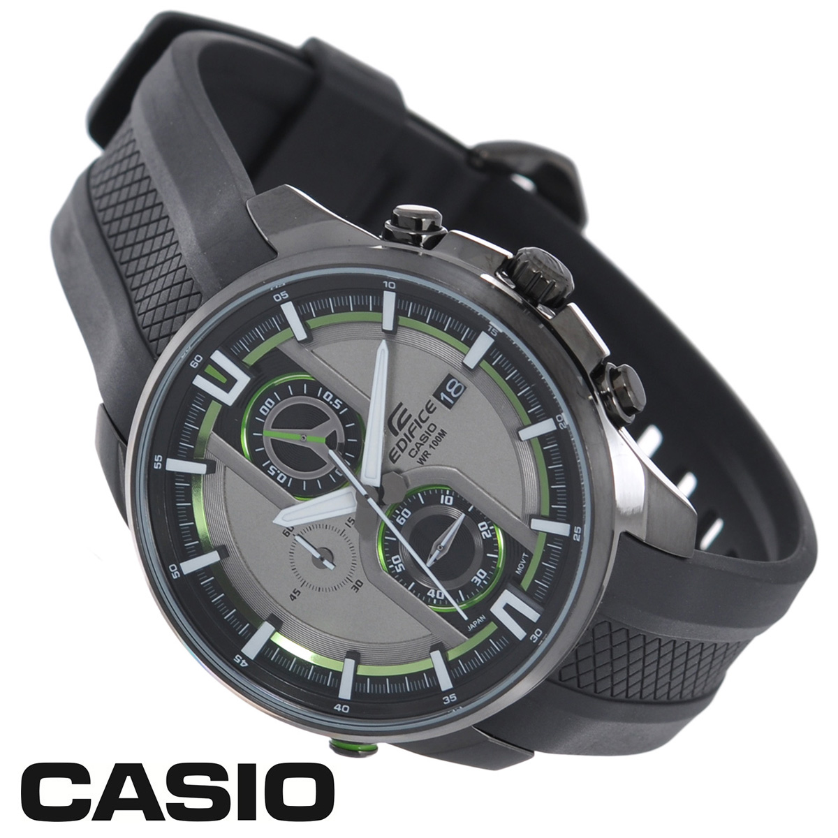 Часы мужские наручные Casio Edifice, цвет: темно-серый. EFR-533PB-8AEFR-533PB-8A Часы мужские наручные Casio Edifice, цвет: темно-серый. EFR-533PB-8AEFR-533PB-8AСтильные кварцевые часы Edifice от японского брэнда Casio - это яркий функциональный аксессуар для современных людей, которые стремятся выделиться из толпы и подчеркнуть свою индивидуальность. Корпус часов выполнен из стали с IP-покрытием. Циферблат с отметками и тремя стрелками подсвечивается светодиодом разных цветов, защищен минеральным стеклом. Ремешок из пластика имеет классическую застежку. Основные функции: - секундомер с точностью показаний 1/10 с и временем измерения 1 ч; - индикатор даты; - водозащита 100 м. Питание от сменной батарейки. Часы упакованы в фирменную коробку с логотипом Casio. Такой аксессуар добавит вашему образу стиля и подчеркнет безупречный вкус своего владельца. Характеристики: Диаметр циферблата: 4 см. Размер корпуса: 4,9 см х 4,5 см х 1,4 см. Длина ремешка (с корпусом): 25,5 см. Ширина ремешка: 2,1 см. DY STAINLESS STELL.