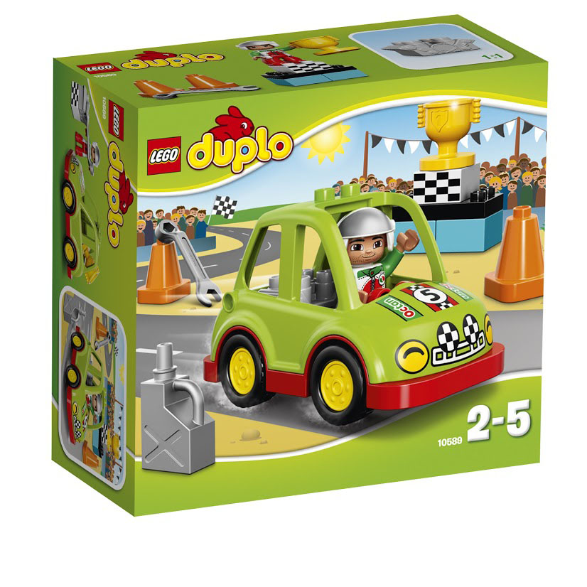 LEGO DUPLO Конструктор Гоночный автомобиль 1058910589 LEGO DUPLO Конструктор Гоночный автомобиль 1058910589Маневренный раллийный автомобиль станет прекрасным подарком для всех начинающих любителей скорости! Его корпус выполнен из салатово-красных деталей с добавлением наклеек на капоте. Кабина водителя достаточно просторна, чтобы вместить фигурку гонщика и детализированный мотор. Для подготовки к соревнованию можно воспользоваться специальным инструментом и канистрой с топливом. Также в набор входят фигурка водителя и элементы, необходимые для проведения гонок: оранжевые конусы, пьедестал почёта, финишный флаг и золотой кубок победителя. Садитесь за руль гоночного автомобиля и проверьте исправность двигателя с помощью гаечного ключа. Попрактикуйтесь, лавируя между конусами, и выиграйте приз в настоящих гонках! Конструктор - это один из самых увлекательнейших и веселых способов времяпрепровождения. Ребенок сможет часами играть с конструктором, придумывая различные ситуации и истории. В процессе игры с конструкторами LEGO дети приобретают и постигают такие необходимые навыки...
