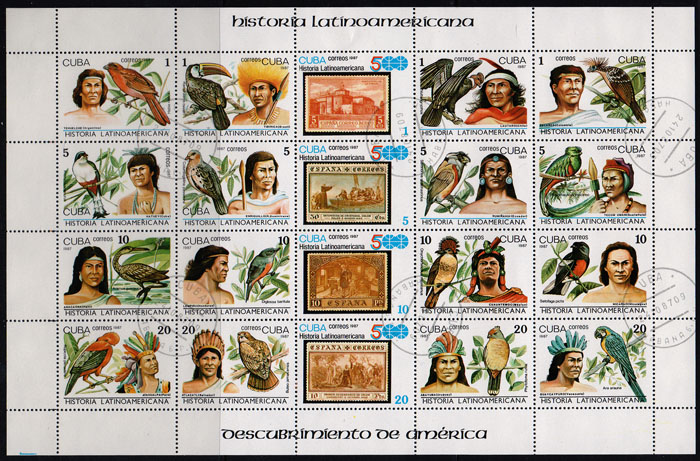 Малый лист История Латинской Америки. Куба, 1987 год341937 Малый лист История Латинской Америки. Куба, 1987 год341937Малый лист История Латинской Америки. Куба. 1987 год. Размер марок: 4 х 4.5 см. Размер листа: 16.5 х 25.5 см.