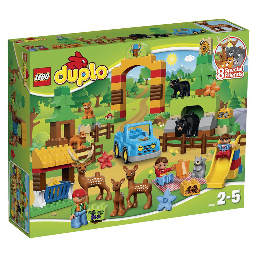 LEGO DUPLO Конструктор Лесной заповедник 1058410584 LEGO DUPLO Конструктор Лесной заповедник 1058410584Проведите день в лесном заповеднике LEGO DUPLO - там водится так много животных! Это прекрасный подарок на большой праздник! В наборе целых 8 животных! Смотритель парка на своем автомобиле осматривает свои владения. Сначала он направляется к семье оленей, чтобы их накормить. Затем он навещает молодую лисью семью, которая живет под деревом. В другом вольере проживает медведица с медвежонком. Недалеко от них на детской площадке отдыхают мама со своей дочкой. Этот красочный игровой набор содержит 94 пластиковых элемента для сборки, 3 фигурки людей, 8 фигурок животных и инструкцию по сборке. Конструктор - это один из самых увлекательнейших и веселых способов времяпрепровождения. Ребенок сможет часами играть с конструктором, придумывая различные ситуации и истории. В процессе игры с конструкторами LEGO дети приобретают и постигают такие необходимые навыки как познание, творчество, воображение. Обычные наблюдения за детьми показывают, что...