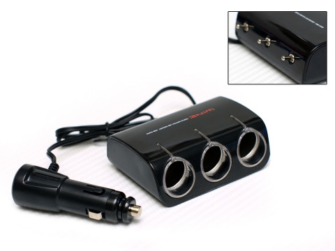 Разветвитель прикуривателя Wine USB & Triple Socket With LED, 3 гнезда, шнур с USB-входом, тумблеры, черныйAW-Z06 Разветвитель прикуривателя Wine USB & Triple Socket With LED, 3 гнезда, шнур с USB-входом, тумблеры, черныйAW-Z06Разветвитель прикуривателя на 3 гнезда, шнур с USB-входом, тумблеры, черного цвета.