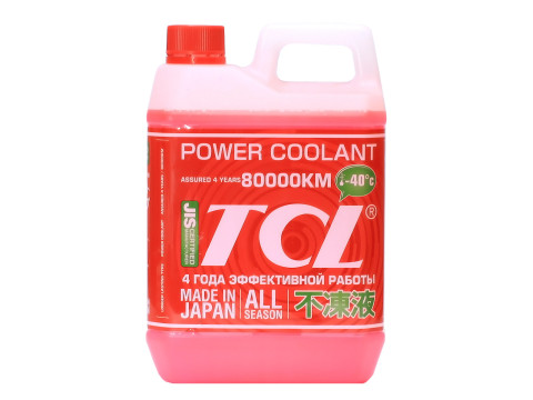 Антифриз TCL Power Coolant для Toyota и Daihatsu, готовый, цвет: красный, 2 лPC2-40R Антифриз TCL Power Coolant для Toyota и Daihatsu, готовый, цвет: красный, 2 лPC2-40RВысококачественная охлаждающая жидкость TCL Power Coolant с увеличенным сроком службы, препятствующая перегреву двигателей даже в сильную жару и замораживанию системы охлаждения в сильный мороз. Защищает от коррозии металлические части системы охлаждения и удаляет с них ранее образовавшиеся окислы. Является отличной смазкой для помп. Сохраняет свои качества в системах охлаждения в течение 4 лет. Не замерзает до температуры -40°С. Антифриз красного цвета предназначен для TOYOTA и DAIHATSU. Концентрированный антифриз обязательно нужно использовать в разбавленном виде 25~60 %. Состав: этиленгликоль, метанол, комплекс присадок.