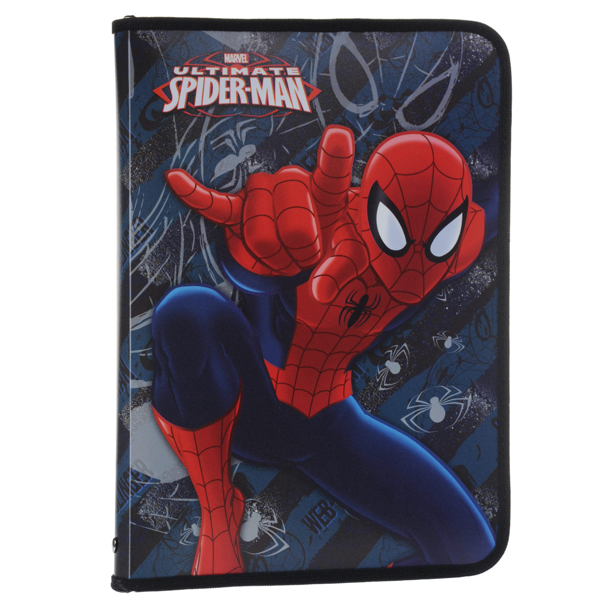 Папка для труда Spider-Man, цвет: темно-синий, красный. Формат А4SMBB-US2-PTRA4 Папка для труда Spider-Man, цвет: темно-синий, красный. Формат А4SMBB-US2-PTRA4Папка для труда Spider-Man предназначена для хранения тетрадей, рисунков и прочих бумаг формата А4, а также ручек, карандашей, ластиков и точилок. Внутри находится одно большое отделение с вкладышем, содержащим 10 фиксаторов для школьных принадлежностей и фиксатор для тетрадей. Папка выполнена из прочного полипропилена и оформлена изображением Человека-Паука. Надежная застежка-молния вокруг папки обеспечивает максимальный комфорт в использовании изделия, позволяя быстро открыть и закрыть папку.