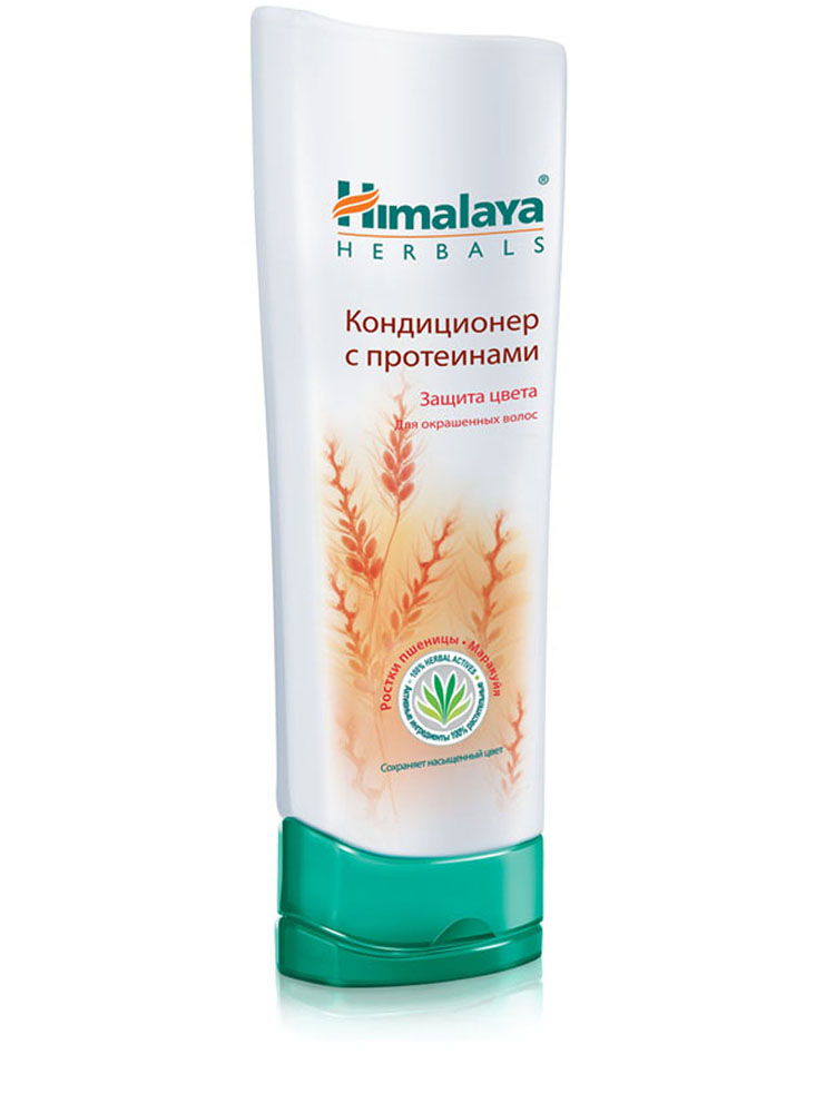 Himalaya Herbals Кондиционер для волос Защита цвета, с протеинами, для окрашеных волос, 200 мл38790310 Himalaya Herbals Кондиционер для волос Защита цвета, с протеинами, для окрашеных волос, 200 мл38790310Растительные протеины для питания волос. Богатые протеинами экстракты растений обеспечивают волосам 3 основных преимущества: силу и здоровье, уменьшение выпадения волос и ежедневную защиту от повреждений. Уникальная формула кондиционера бережно очищает и защищает окрашенные волосы, продлевает стойкость цвета при частом применении. Растительные экстракты делают волосы мягкими и гладкими, восстанавливают структуру волос, придают им блеск и сияние. Горькая дыня и Маракуйя: бережно ухаживают за волосами и кожей головы. Нут и Ростки пшеницы: насыщают волосы протеинами. Товар сертифицирован.
