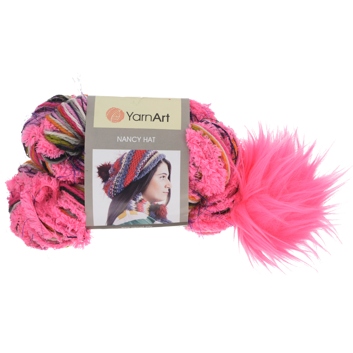 Пряжа для вязания YarnArt Nancy Hat, цвет: розовый, сиреневый, белый (708), 135 м, 85 г, 3 шт549380_708 Пряжа для вязания YarnArt Nancy Hat, цвет: розовый, сиреневый, белый (708), 135 м, 85 г, 3 шт549380_708Оригинальная фантазийная пряжа для вязания YarnArt Nancy Hat предназначена для вязания шапочек. Одного мотка хватает для того, чтобы связать шапку с помпоном. Помпон привязан к мотку и по окончании работы привязывается к нужному месту на шапочке. Пряжа чередует в себе разную фактуру и цвета, по ходу вязания формируя озорную молодежную шапочку. Состав: 10% шерсть, 40% акрил, 35% микрополиамид, 15% полиэстер. Рекомендуемый размер спиц: №6. Рекомендуемый размер крючка: №6,5.