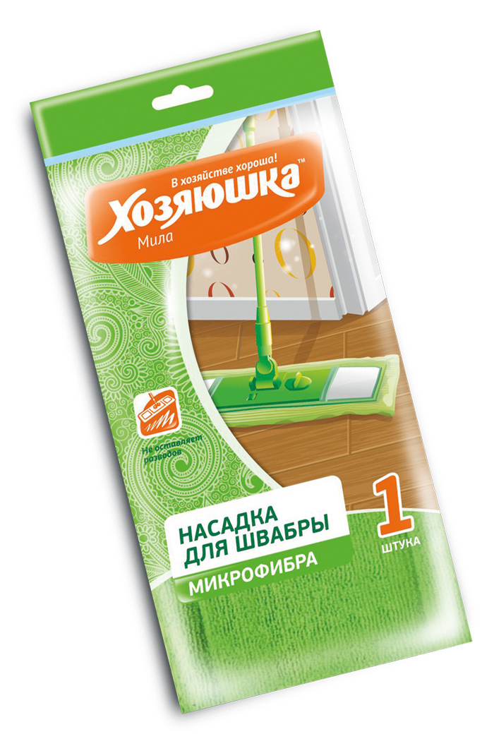 Насадка для швабры Хозяюшка Мила, микрофибра11012 Насадка для швабры Хозяюшка Мила, микрофибра11012Насадка Хозяюшка Мила из микрофибры для швабр-флеттер предназначена для влажной уборки любых напольных покрытий, особенно покрытий из натуральных материалов: паркетная доска, пробковые полы, сизаль. Обладает большой впитывающей способностью. Не оставляют разводов.