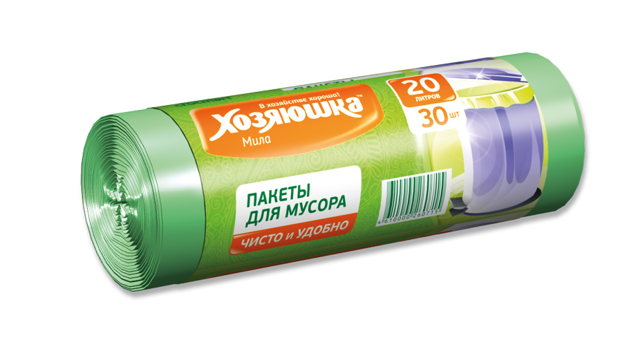 Пакеты для мусора Хозяюшка Мила, цвет: зеленый, 20 л, 30 шт07001-120 Пакеты для мусора Хозяюшка Мила, цвет: зеленый, 20 л, 30 шт07001-120Пакеты для мусора Хозяюшка Мила, выполненные из полиэтилена, обеспечивают чистоту и гигиену в квартире. Они удобны для сбора и удаления мусора, занимают мало места, практичны в использовании. Широко применяются в быту и на производстве. Специальная перфорация позволяет легко отделить пакет от рулона. Объем мешка: 20 л. Количество в упаковке: 30 шт. Длина мешка: 46,5 см.