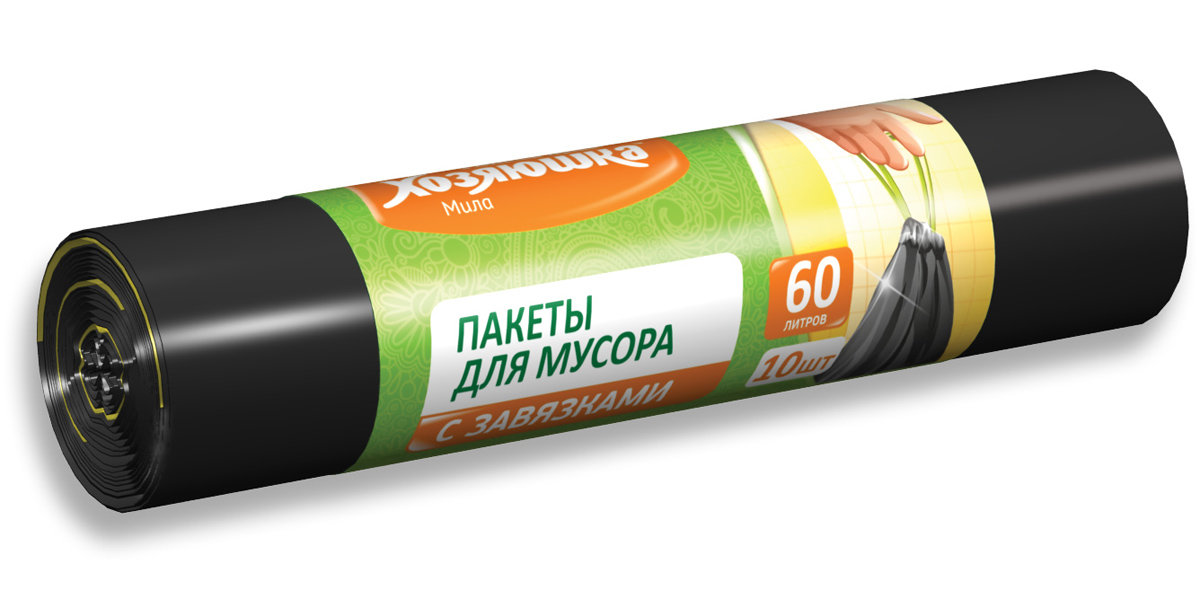 Пакеты для мусора Хозяюшка Мила, с завязками, 60 л, 10 шт07021 Пакеты для мусора Хозяюшка Мила, с завязками, 60 л, 10 шт07021Пакеты для мусора Хозяюшка Мила выполнены из полиэтилена высокого давления и имеют высокую толщину и плотность материала, что позволяет применять их для выноса большого количества мусора при проведении строительных и ремонтных работ, сезонных уборок уличных территорий. Специальные прочные и удобные завязки помогут легко завязать пакет, предотвратив выпадение мусора и появление неприятного запаха. Объем мешка: 60 л. Количество в упаковке: 10 шт. Размер мешка: 59 см х 65 см.